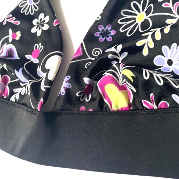 VS Floral Black halter boho bikini top only, Sz S - Picture 3 of 8